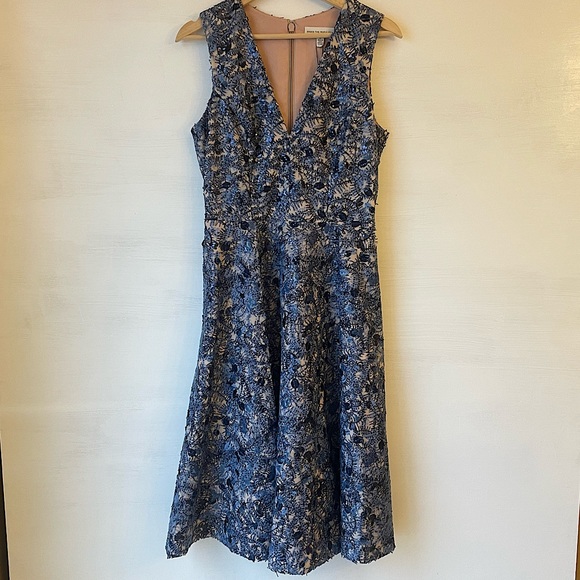 Dress the Population Fit & Flare Sequin Blue/Nude Dress Size: Medium NWT! - Picture 4 of 9